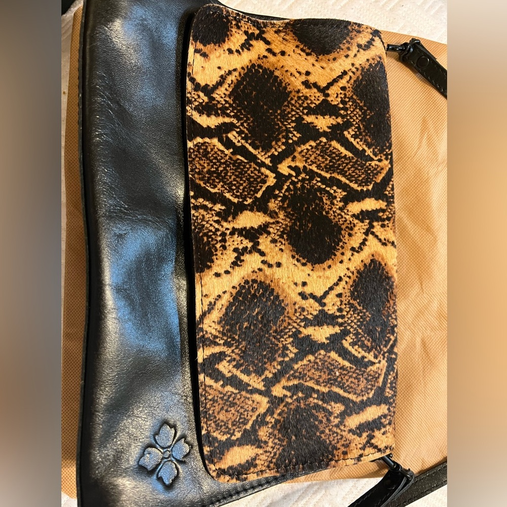 Patricia Nash cross body snake skin purse. Brand new